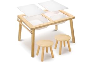 wingyz Sensory Table and Chair Set, 3 in 1 Kids Table for Play Study Art Dining Toys Storage, Sensory Activity Tables for Toddler with Storage Bins, Children's Gifts for Boys and Girls