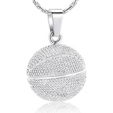 constantlife Cremation Jewelry for Ashes - Basketball Stainless Steel Memorial Pendant Urn Necklace Keepsake for Men Women