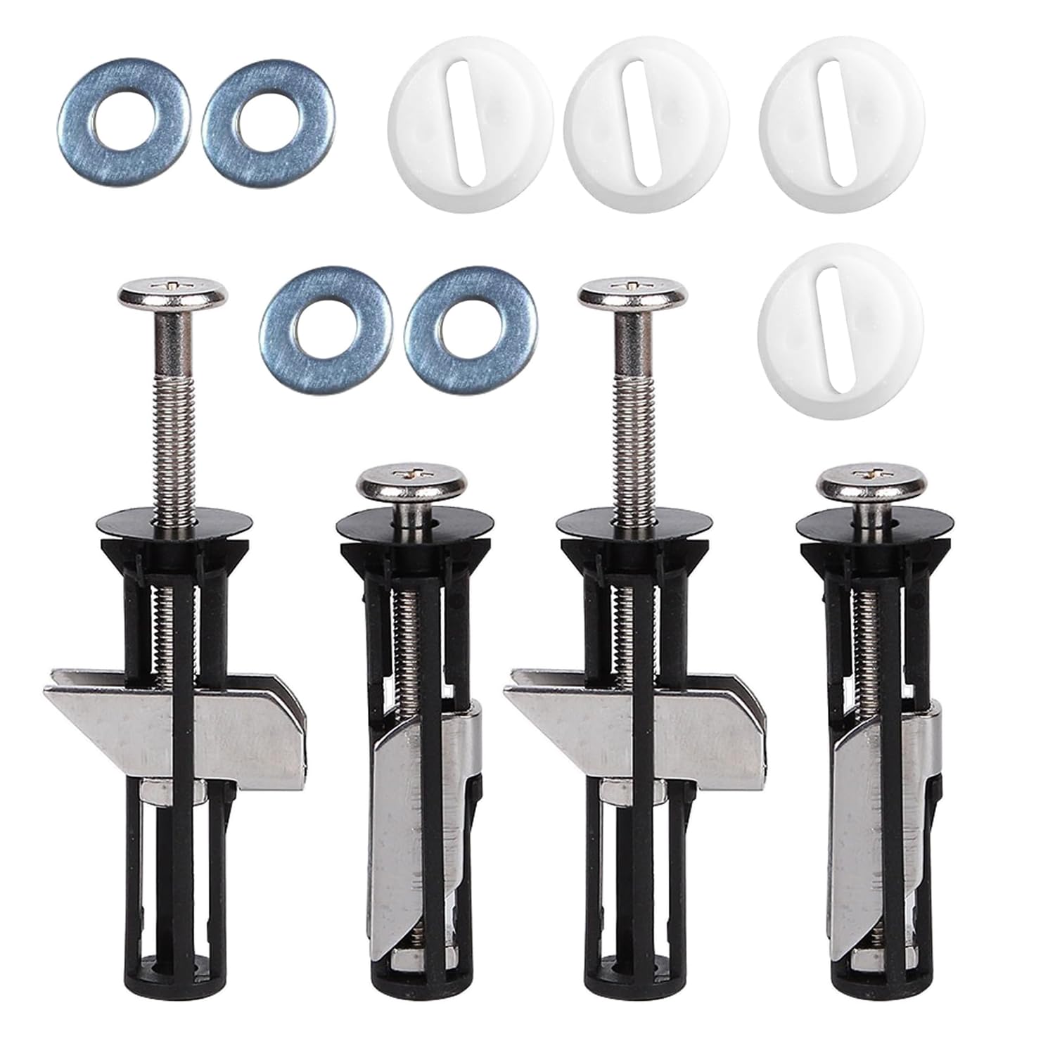 Toilet seat fittings Toilet seat fixings Toilet seat bolts Toilet seat screws Stainless Steel nut Screw Toilet Cover Maintenance Accessories Universal Long (4 Pcs)