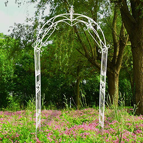 AAQQ Weißer Gartenbogen, Dekorativer Rosenbogen aus Metall, Starke Röhrenförmige Gartenlaube für Rosen… – Bild 6