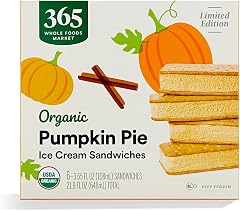 365 by Whole Foods Market, Organic Pumpkin Pie Ice Cream Sandwiches, 6 Count (Frozen)
