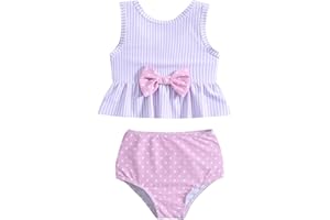 Toddler Baby Girls Tankinis Set Swimsuits Bikini TwoPiece Bathing Suits Ruffle Swimwear Beach Sport Swimsuits Beachwear