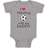 Cute Rascals Custom Baby Bodysuit I Love Watching Soccer with My Daddy Soccer Boy & Girl Baby Clothes