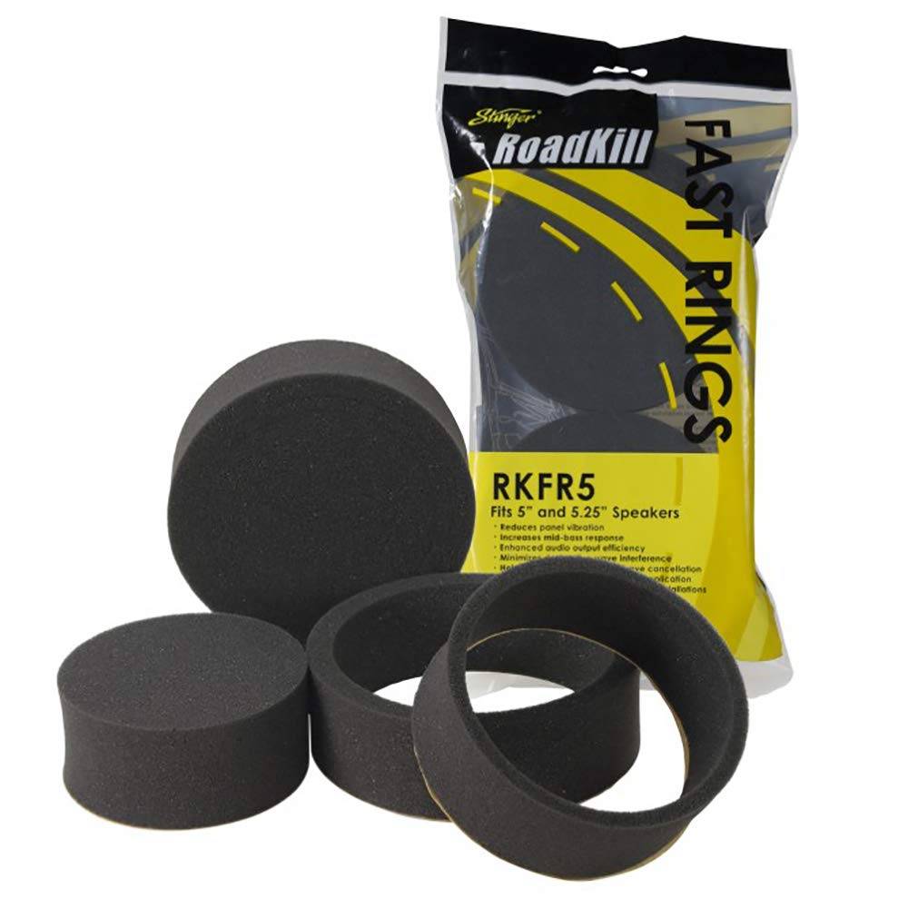 Road Kill RKFR5 Fast Rings 3-Piece Foam Speaker Enhancer Kit, Black, 5.25