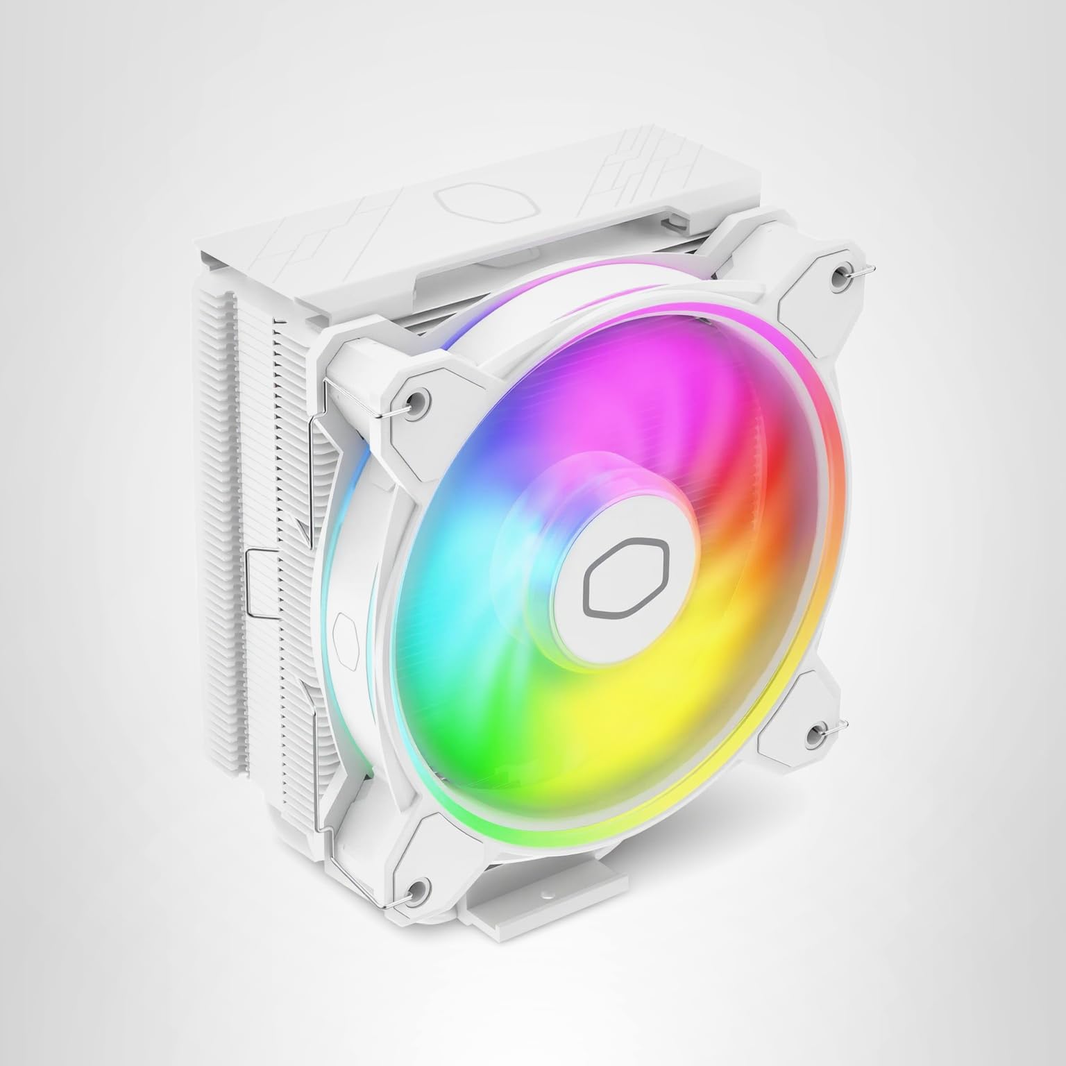 Cooler Master Hyper 212 Halo White CPU Air Cooler, 120 Halo² PWM Fan, Dual Loop ARGB, Aluminum Top Cover, 4 Copper Heat Pipes, 154mm Tall, AMD Ryzen AM5|AM4, Intel LGA 1851|1700|1200 Brackets