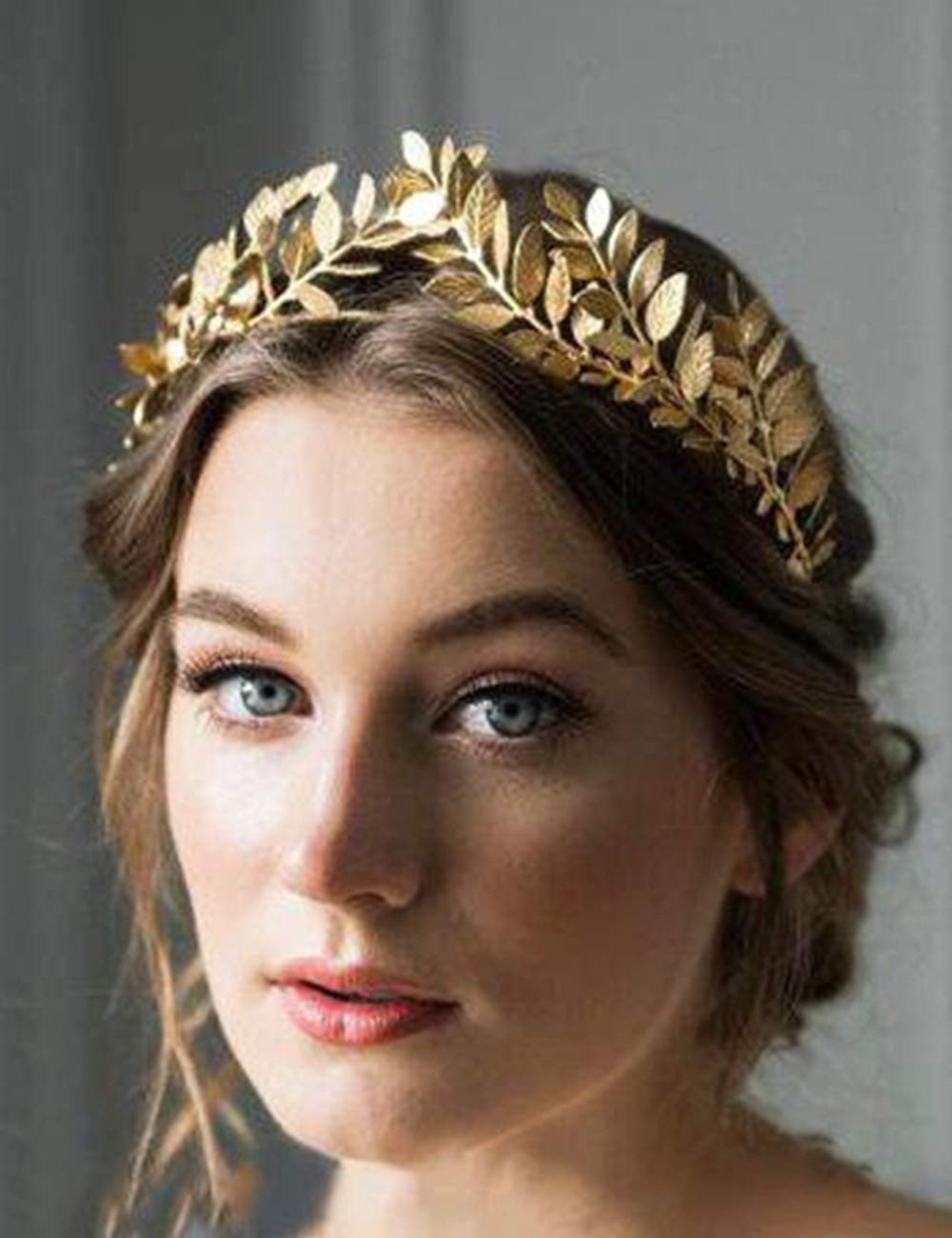 Chargances Bridal Gold Leaf Crown Headband Bridal Tiara Gold Leaf headpiece  for Weeding Prom Festival Bridesmaid Hair Accessoriecs(Gold)