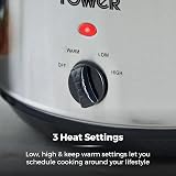 Tower 3.5 L Slow Cooker with 3 Heat Settings Dishwasher Safe Pot T16039Y view 4
