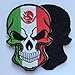 SpaceAuto Skull Head w/ Flag of Mexico Military Tactical Morale Badge Hook Loop Fastener Patch 3.54