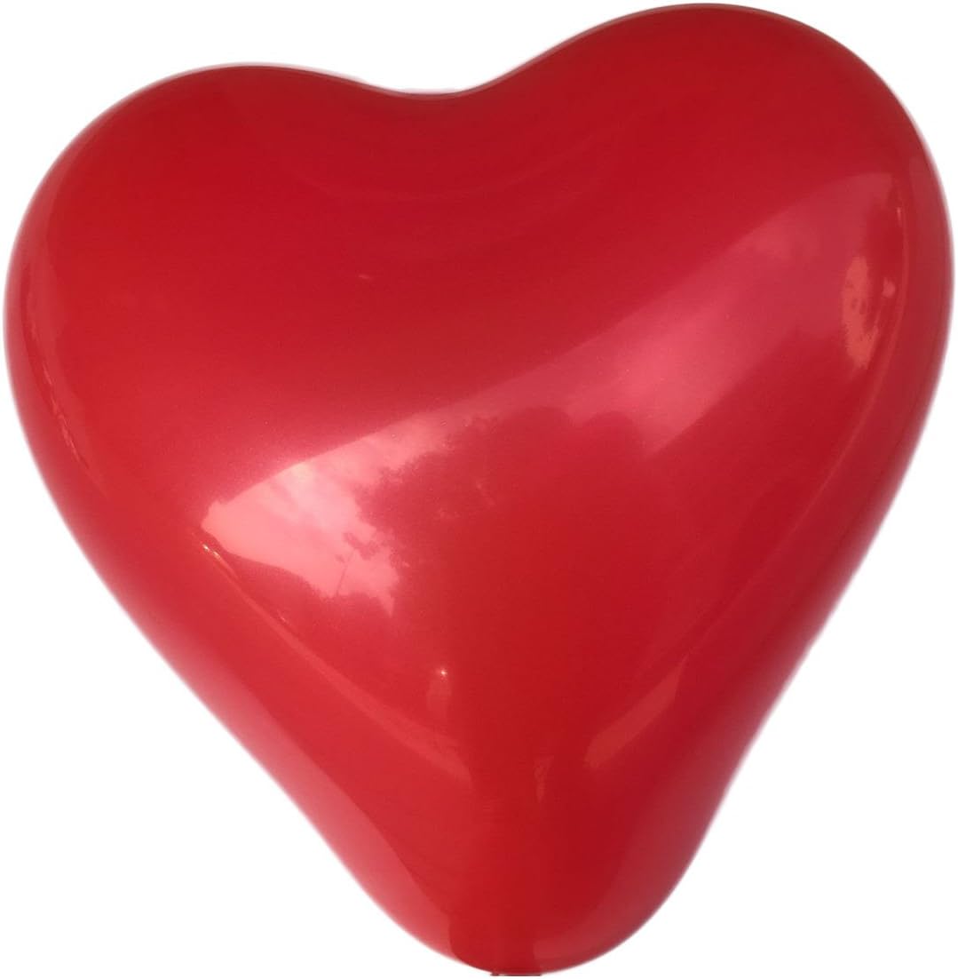 logei® Pack of 100 Balloon for Birthday Wedding decoration Latex Balloons heart shape, Red - Image 4