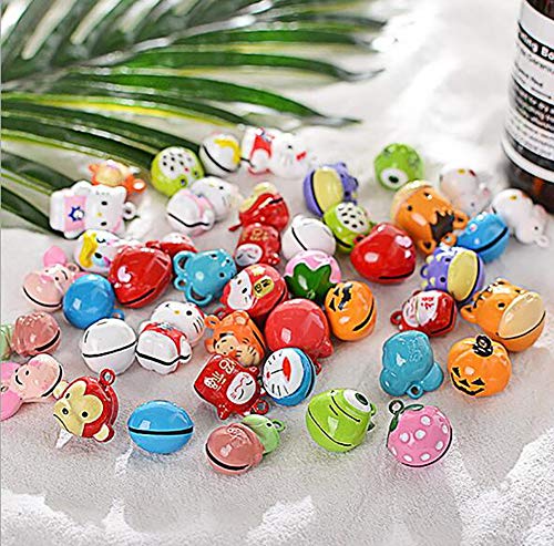 IDOXE 10Pcs Jack Skellington Halloween Bells Nightmare Before Christmas Pumpkin Copper Bell 19 Mm Jewelry Findings Making Charms (Black Monster Halloween)