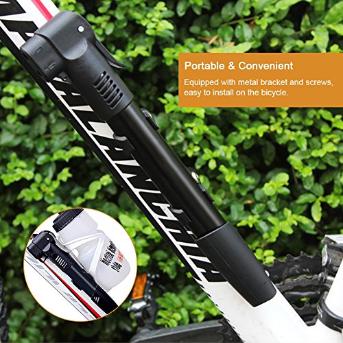image for Runacc Mini Bike Hand Pump Lightweight Aluminum Frame Tire Pump High P