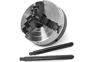 HAOWOSI Wood Lathe Chuck 3 Inch 3 Jaw,Self-Centering Lathe Chucks for Woodturning with 1 x 8TPI Thread,for Woodworking Lathe Tools