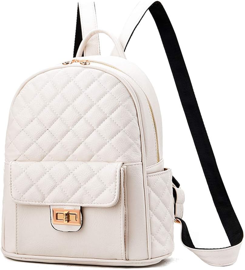 Nice Choice Cute Mini Leather Backpack Fashion Small Daypacks Purse for Teen Girls and Women, White