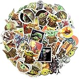 Baby yoda Mandalorian Stickers 50 pcs Baby yoda Sticker | USA Made | yoda Sticker Pack Star Wars The Mandalorian yoda Official Merchandise