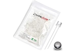 Chanzon 100 pcs 5mm White Flat Top LED Diode Lights (Clear Transparent Lens) Bright Lighting Bulb Lamps Electronics Components Indicator Light Emitting Diodes