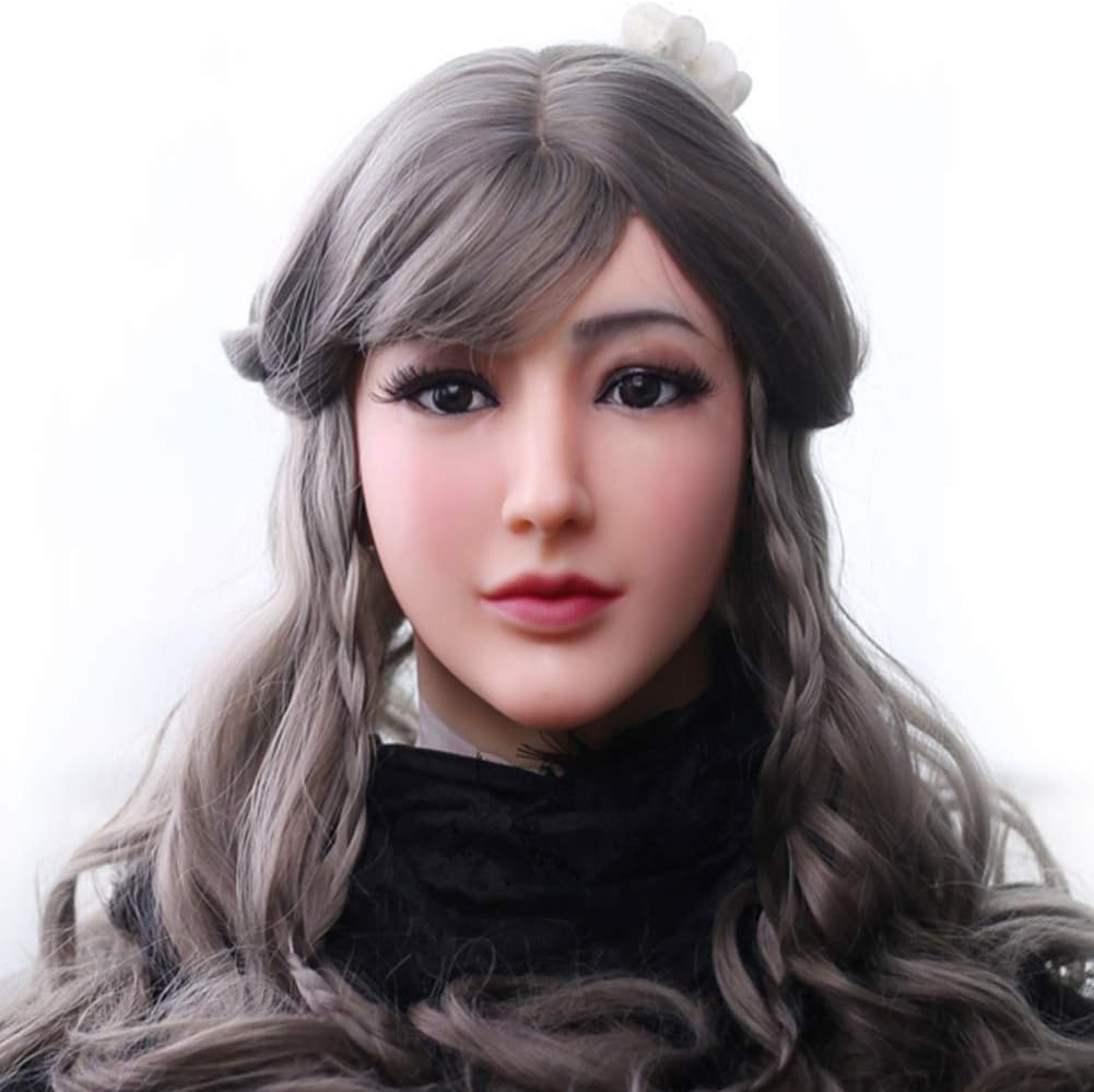 SXFYGYQ Female Mask Realistic Silicone Mask Angel Face Halloween Mask Cosplay Male to Female for Transgender Shemale