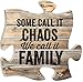 P. Graham Dunn Chaos We Call It Family on Distressed Wood Look 12 x 12 Wall Hanging Puzzle Piece Plaque