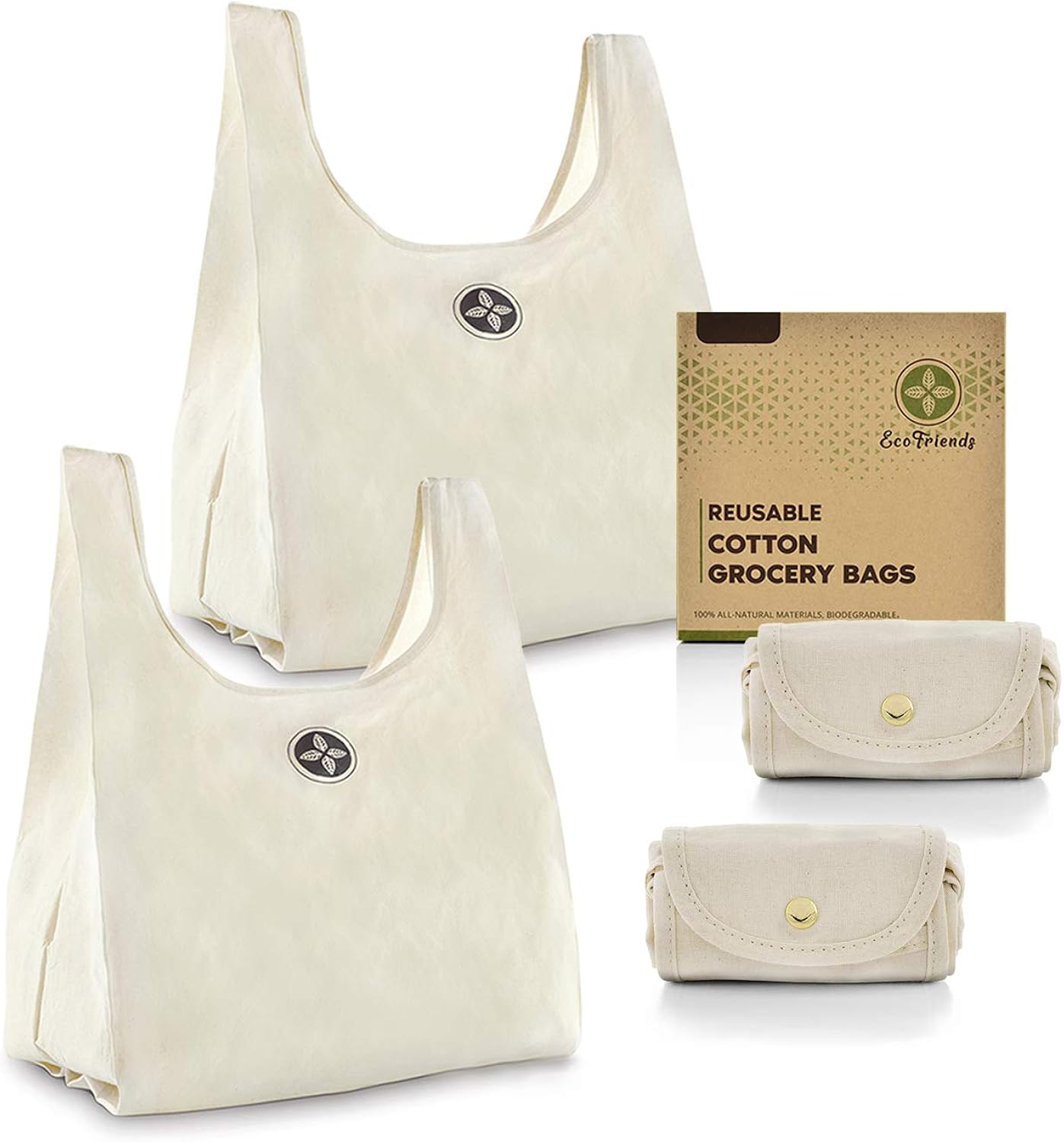 Foldable Cotton Grocery Bags, Eco Bags, Reusable Shopping