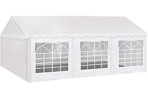 AMERICAN PHOENIX Party Tent 20x20 ft Heavy Duty Canopy Shelter for Wedding Event Fair with Fire Retardant Roof with Sidewalls and Windows White (20x20 - PE)