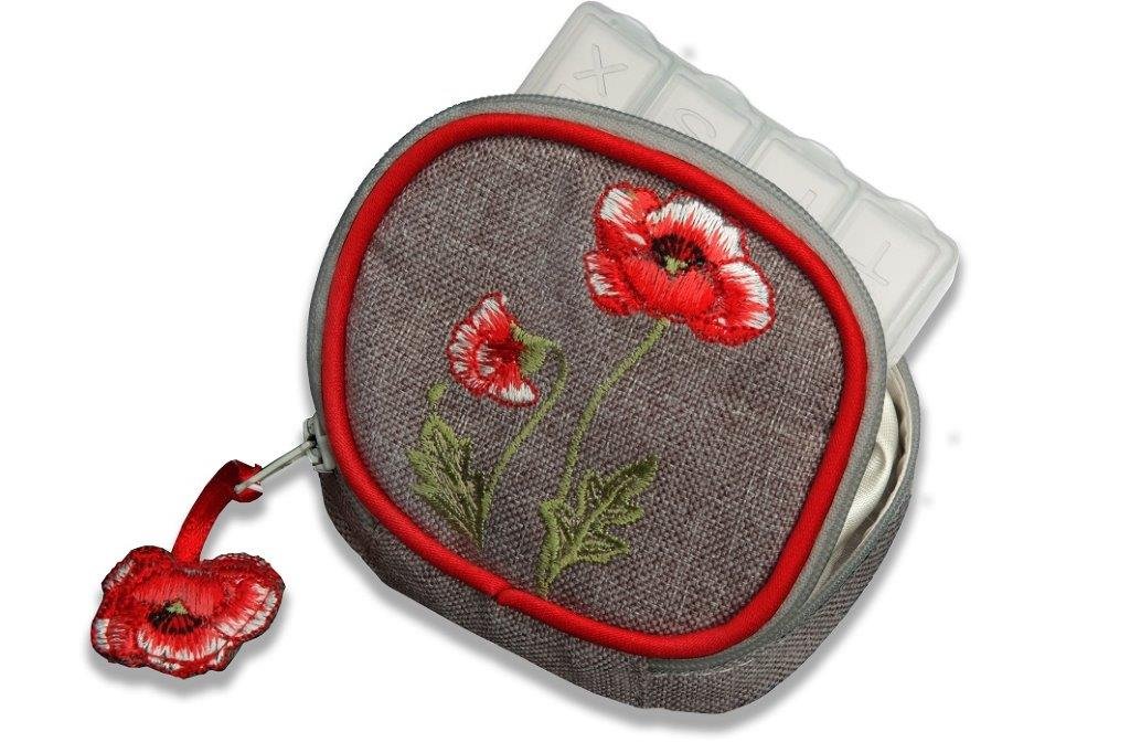 Justina Claire Pill Box Purse in a Poppies Design