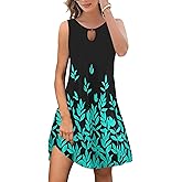 ETCYY Summer Dresses for Women 2026 Trendy Boho Floral Print Beach Cover Up Casual Spring Sleeveless Sundresses