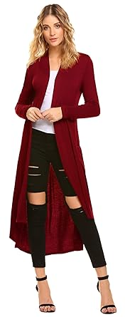 Damen Wasserfall Jacke Asymmetrisch Langarm Cardigan Elegant Blazer Lange