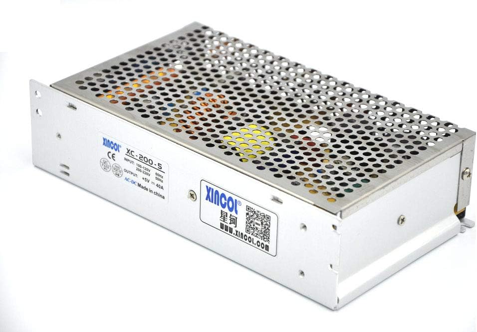 XINCOL AC110V/220V to DC5V 40A Universal Regulated Switching Power Supply 200W for Safety Surveillance Computer Project - Image 4