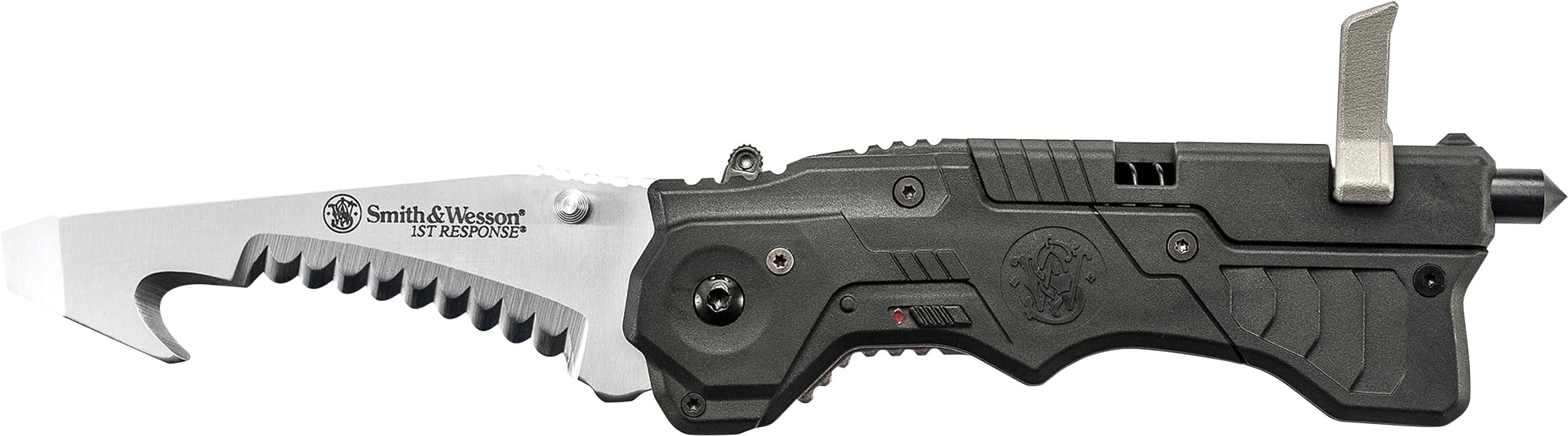 Smith & Wesson 1st Response SW911N 8.2in High Carbon S.S. Assisted Opening Knife with 3.4in Blunt Tip Blade and Nylon Handle for Outdoor, Tactical, Survival and EDC Image