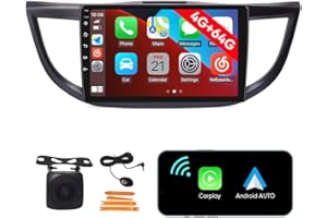 [4G 64G] Android Car Stereo FM Radio Carplay Android Auto 10" Touchscreen Headunit Media Player with Backup Camera for Honda 