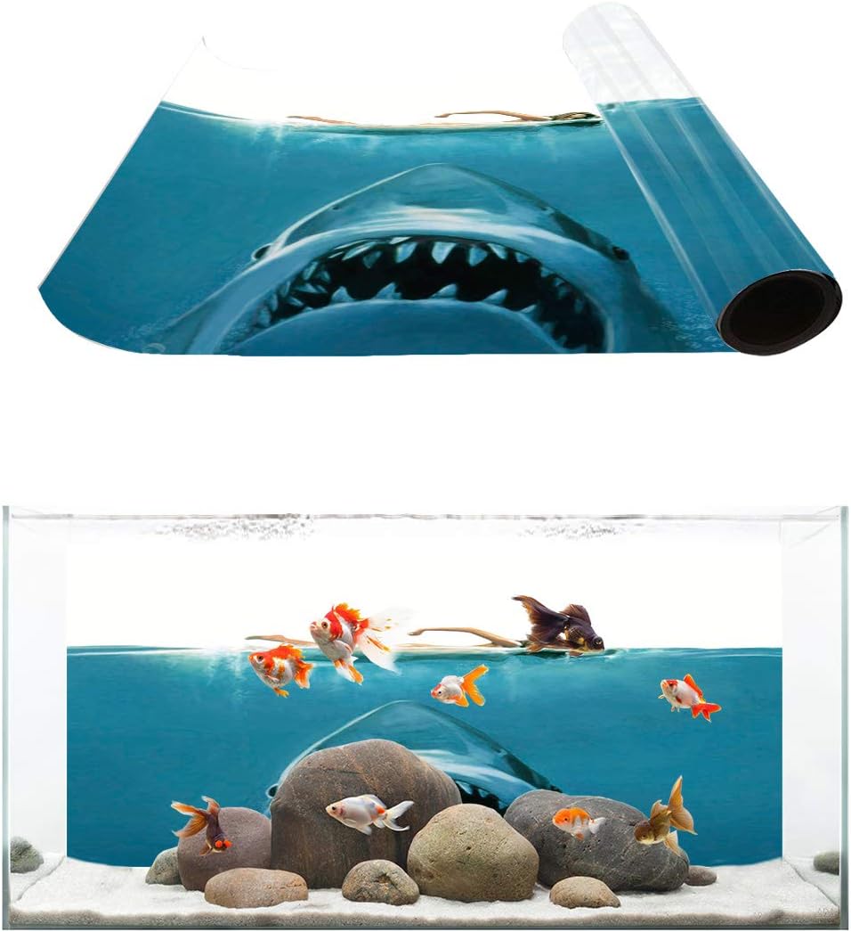 T&H Home Aquarium Décor Backgrounds - Watercolor Wave Dots Pattern Fish Tank Background Aquarium Sticker Wallpaper Decoration Picture PVC Adhesive Poster