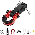 VEVOR Shackle Hitch Receiver, Fits 2" Receivers, 65900 lbs Breaking Strength, D Ring Shackle with Trailer Hitch Lock Pin, Heavy Duty Towing Accessories for Trucks, Jeeps, Off-Road Vehicle Recovery
