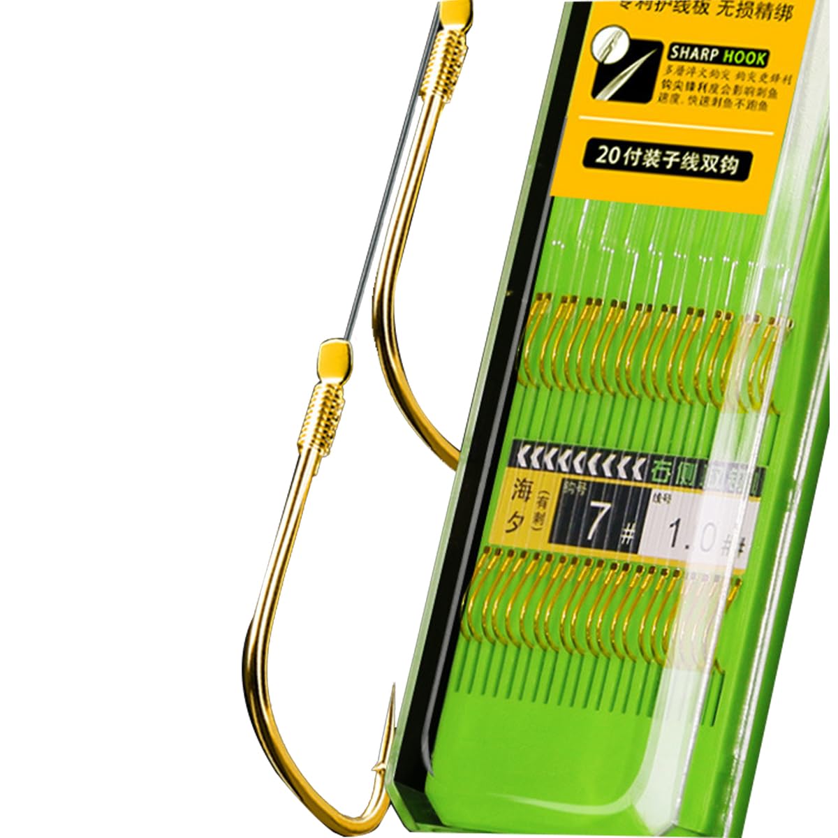 FOLANDO 20 pieces carp fishing hair rigs set, curved carp hook, barbed hook, carp hook, handmade carp rigs, fishing accessories #10