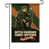FLAGMEUP8386 Army Family Tribute garden flag 12x18 In Doublesided Military Home Decoration for Veterans Appreciation, Service Member Support, Outdoor Yard Display, Durable Polyester All-Weather