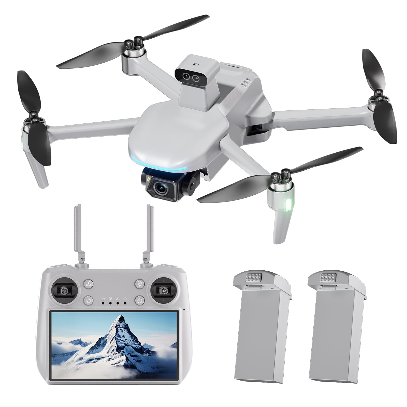 Photo 1 of Bingchat Large Screen Remote Drones with Camera for Adults 4k, 360 Laser Obstacle Avoidance, 3 Axis Gimbal Drone for Adults, Two Long Batteries Life, Long Range, High Wind Resistance, Rainproof, Time-lapse, Follow Me, Auto Return Home, Cool Flash Lights, 