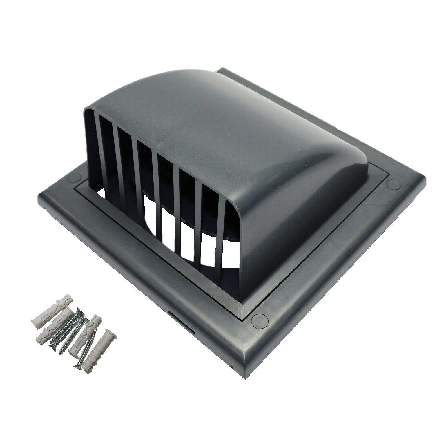 Cotarba 150mm 6" Grey Ducting External Air Vent Cowled Draught Flap Non Return Valve