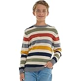 Sezzit Boys 100% Cotton Crewneck Sweater Soft Knit Pullover for Fall and Winter Long Sleeve Warm Knit