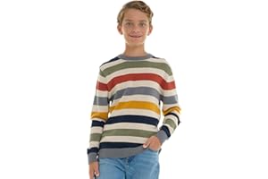 Sezzit Boys 100% Cotton Crewneck Sweater Soft Knit Pullover for Fall and Winter Long Sleeve Warm Knit