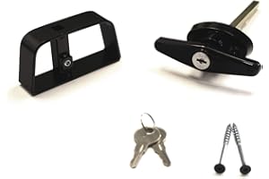 INFUN Black T-Handle Lock, 2 Keys, 4-1/2" Stem, Shed, Barn, Playhouse & Chicken Coop Door Lock