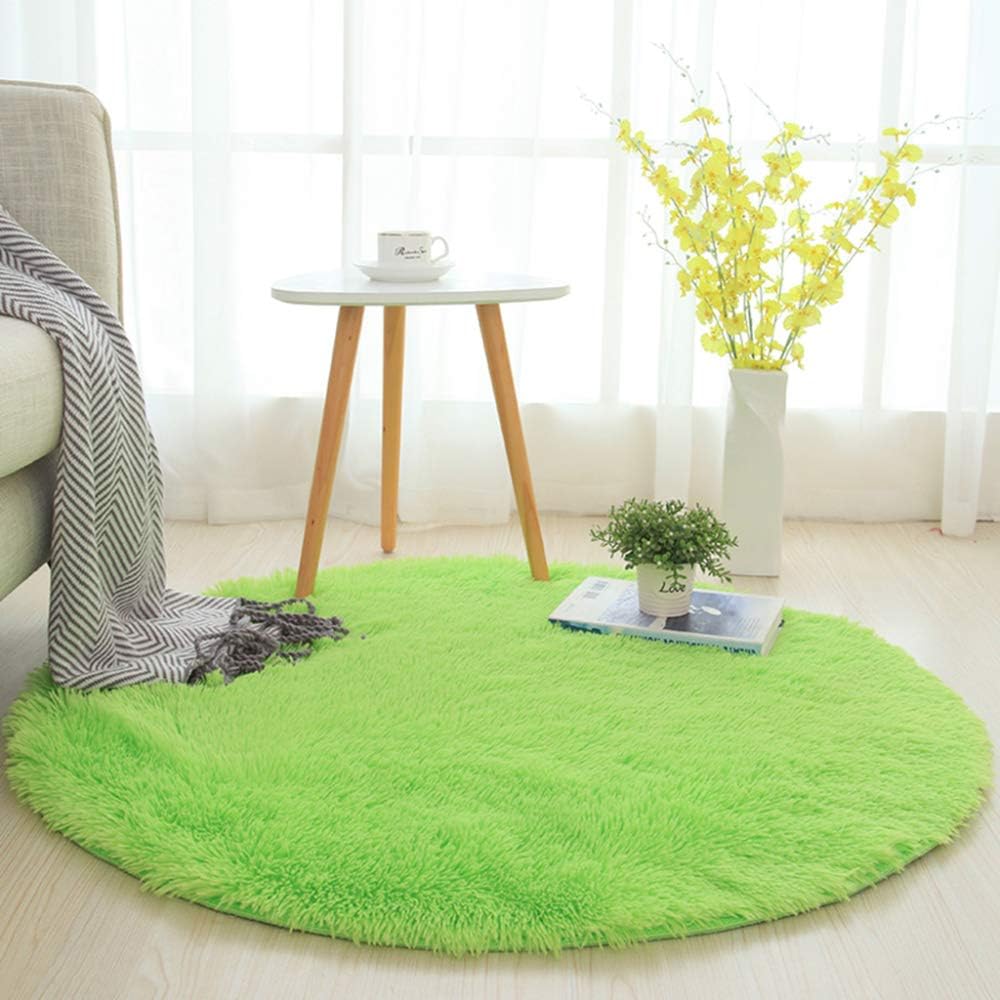 Chair Mat Area Carpet Round Rug Soft Fluffy Rug Plush Floor Carpet For Bedrooms Living Room Kids Rooms Decor,Fruitgreen-120cm