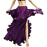 ROYAL SMEELA Belly Dance Costume for Women Belly Dancing Skirts Slit Ruffle Maxi Skirt Dance Dress Bellydance Dancer Outfit
