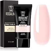 ROSALIND Pink Poly Nail Gel 2oz, Builder Enhancement Nail Extension Gel | Pink Nude Poly Nail Gel 60g/2oz, Easy to Shape, Long-Lasting, Quick Drying UV/LED Lamp Curing Extension Gel for Beginner