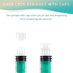 Vaokin 5ml Luer Lock Syringe, Leak-Proof Safety