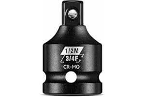 BLACKROBOT 3/4”F to 1/2”M Impact Socket Adapter, Cr-Mo Steel Exceeds ANSI Standards, Square Drive Reducer for Impact Driver W