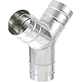 PATIKIL 3 Inch 3 Way Duct Splitter, Y Connector Air Vent Duct Hose Exhaust Pipe Adapter for Dryer Exhaust Fan Vent Systems HVAC