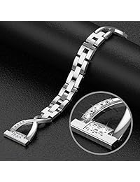 TOYOUTHS correas de metal con marco compatible Fitbit Blaze, X Link Rhinestone correas de repuesto para reloj inteligente pulseras para mujer