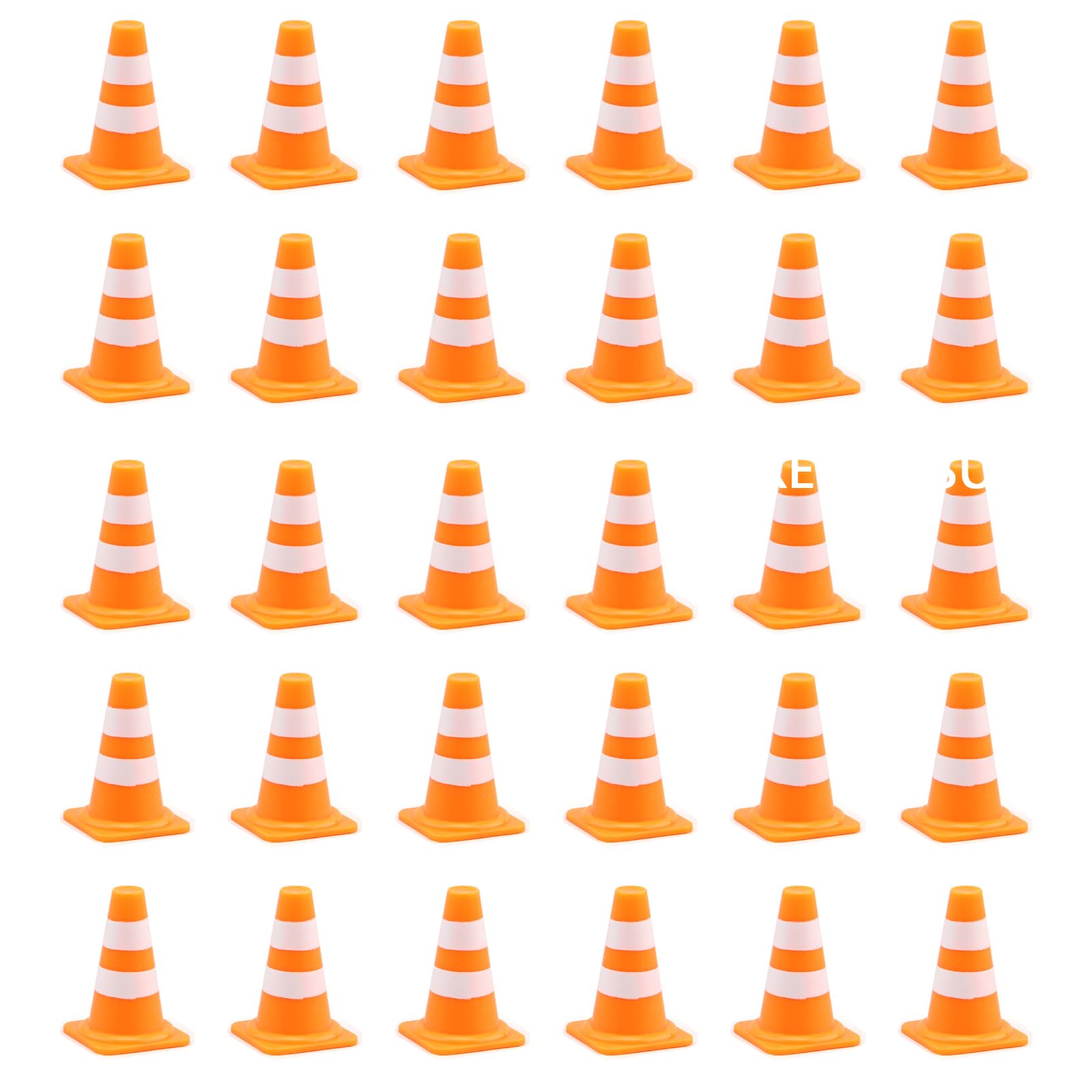 30Pcs Vivid Traffic Safety Cones Pretend Play Toys Plastic Mini Cones Traffic Signs Sandbox Supplies Traffic Road Blocks for Landscape Sand Table Toy
