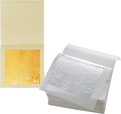 Kinno Echte Blattgold Blattsilber Set Essbar 24 Karat Goldfolie Zum Basteln Lebensmittel Kuchen Backen Torten Dekorfolie Kunsthandwerk Amazon De Kuche Haushalt