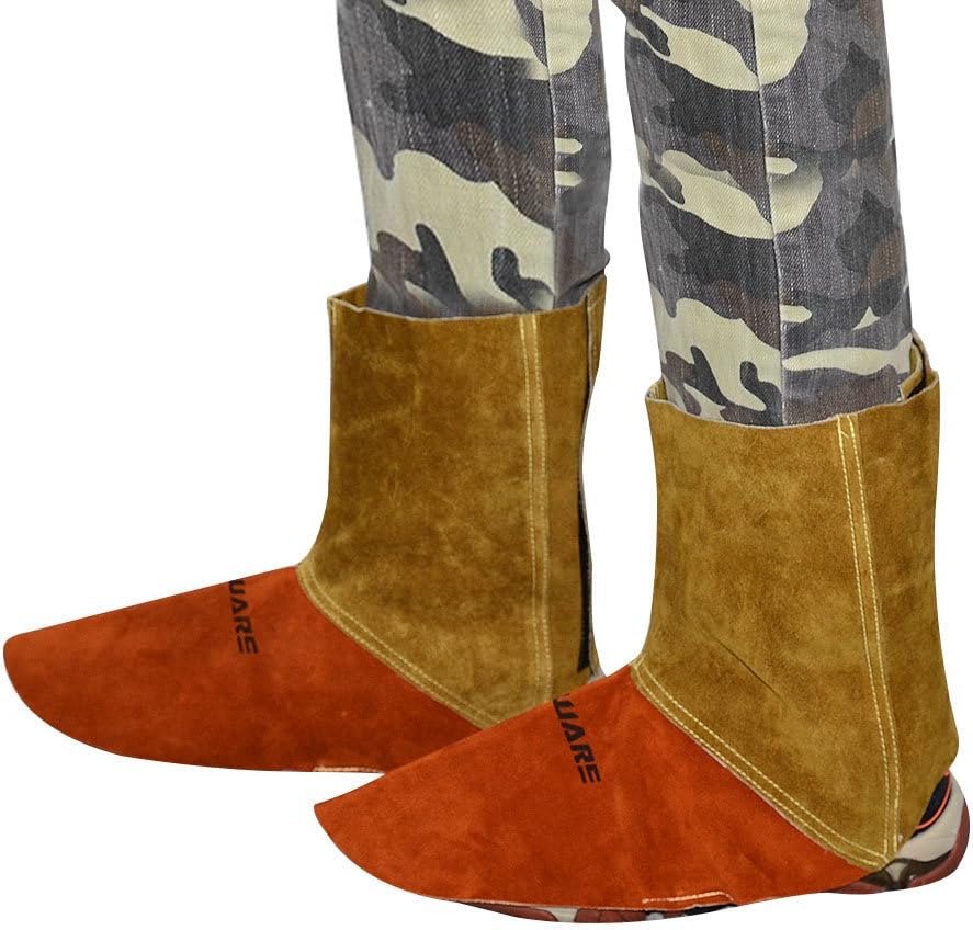 Tekware Adjustable Cowhide Leather Welding Spats Protective Welding