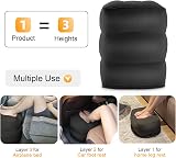 Maliton Inflatable Airplane Foot Rest for Kids Adjustable Height Black 1 Pack view 3