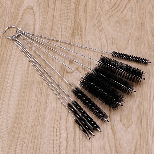 10Pcs Black Household Bottle Tube Cleaning Brush Set Home Kitchen Clean Tool (Black)